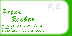 peter reiber business card